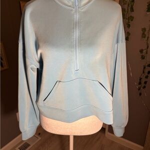 All in Motion Women's Light Blue Half-Zip Sweatshirt